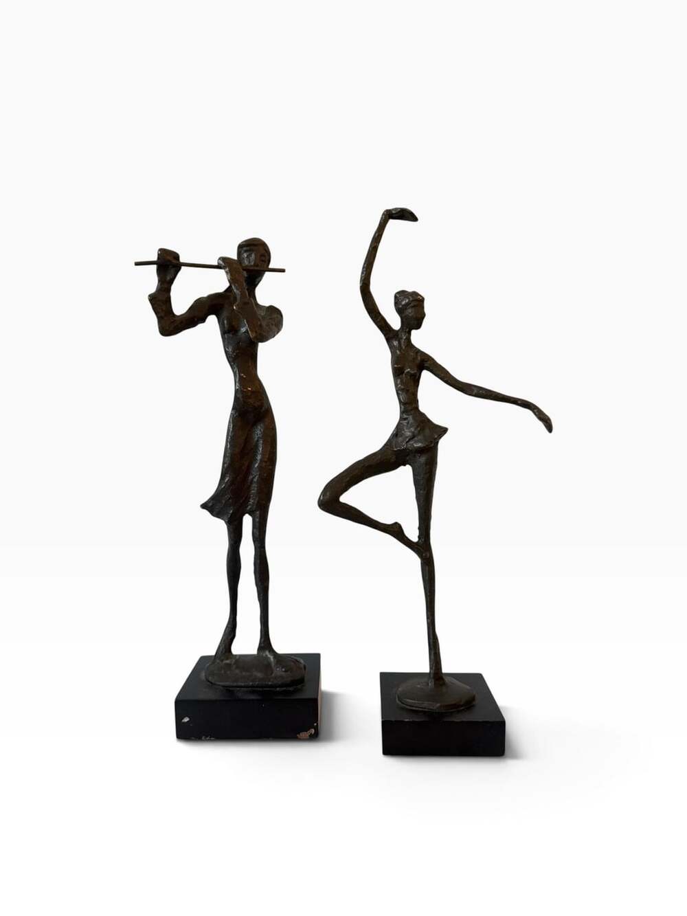 Pier 1 Bronze Finish Musician Dancer Sculptures Set